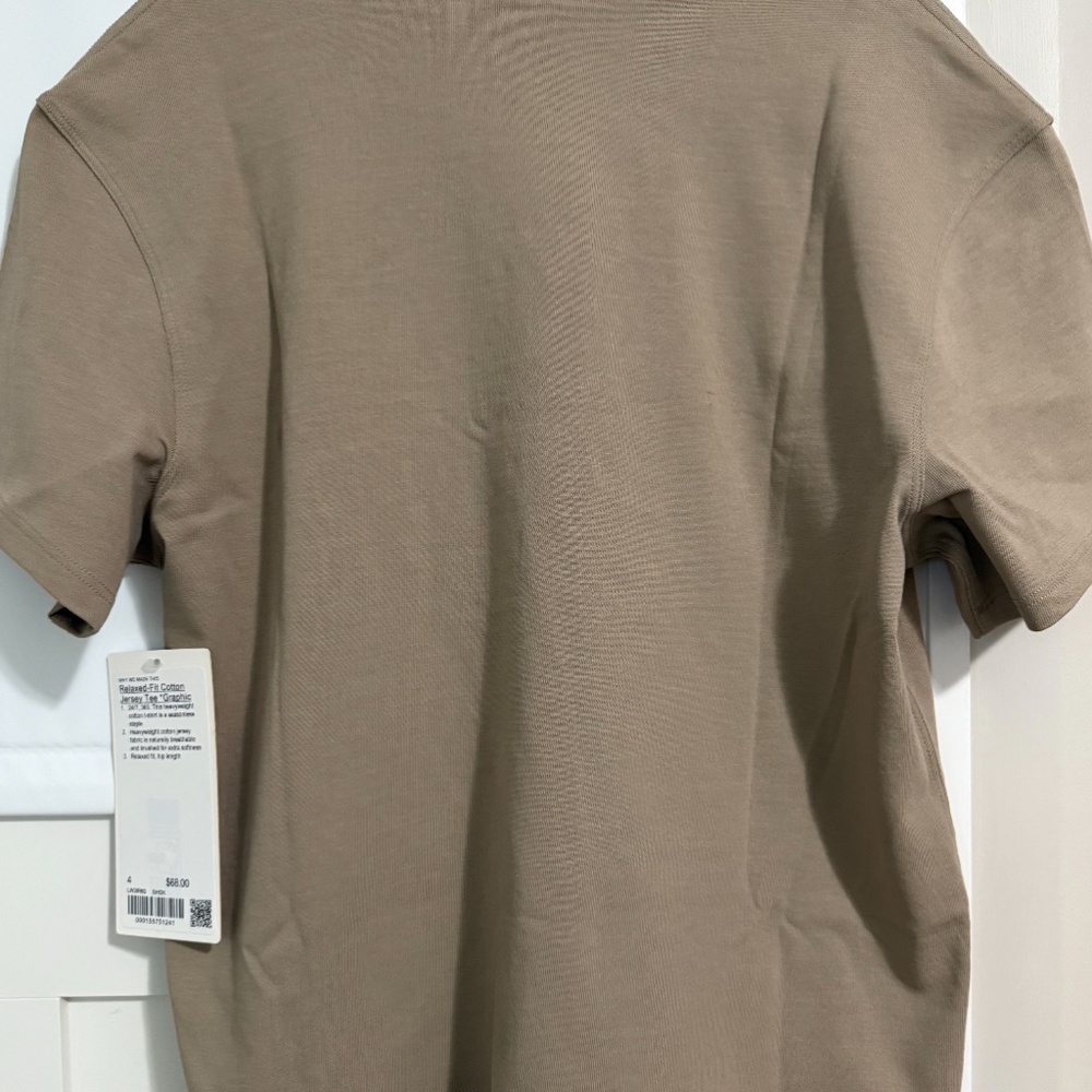 Lululemon Relaxed Fit Cotton Jersey T-Shirt *Graphic (Size 4) in Sheer Oak - Picture 5 of 8